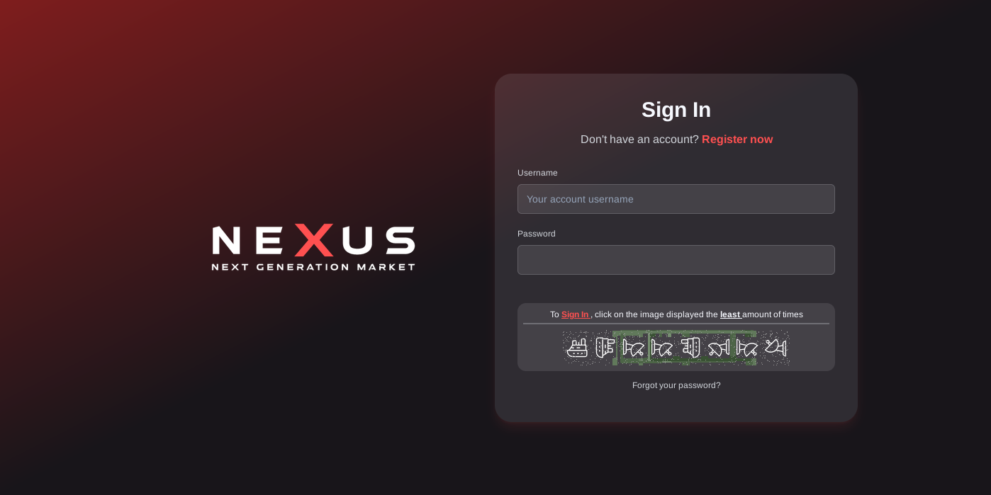 Nexus Market Homepage